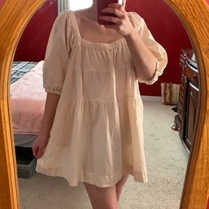 Puff sleeve peasant dress